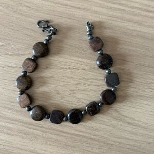 Brown and Black Beaded Bracelet